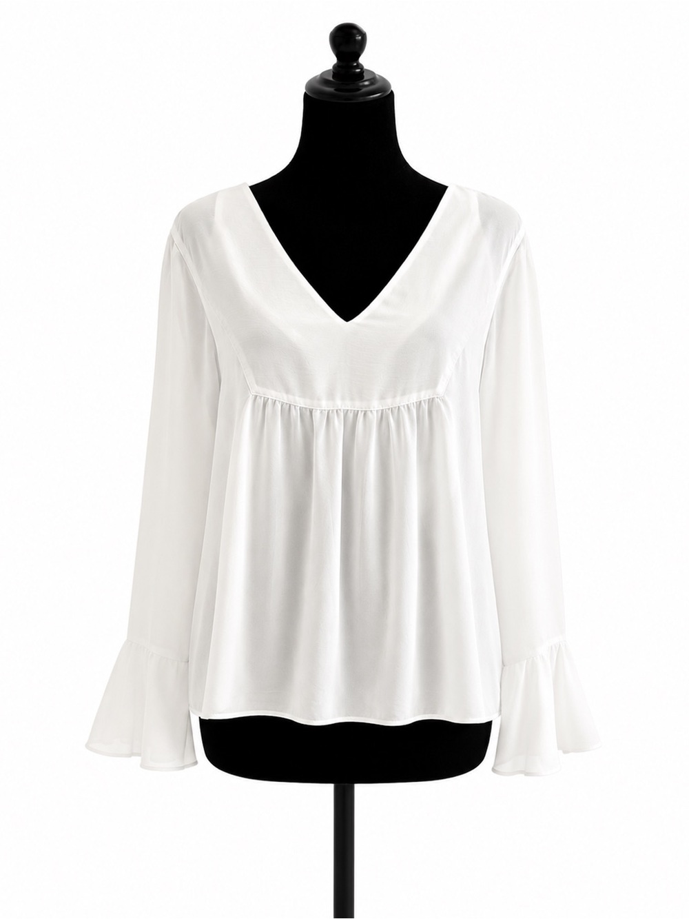 ATM Anthony Thomas Melillo White Bell Long Sleeve Pullover Blouse Women’s XS